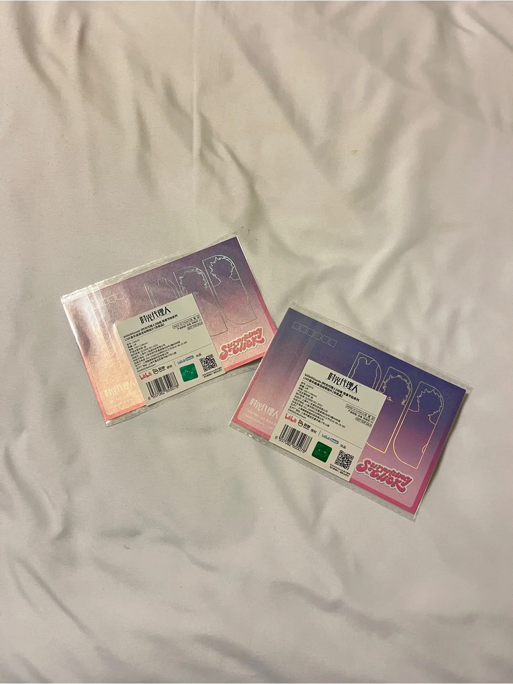 Bilibili Link Click Anime Clear Postcard Set Purple Pink 100x148mm 2 Pack